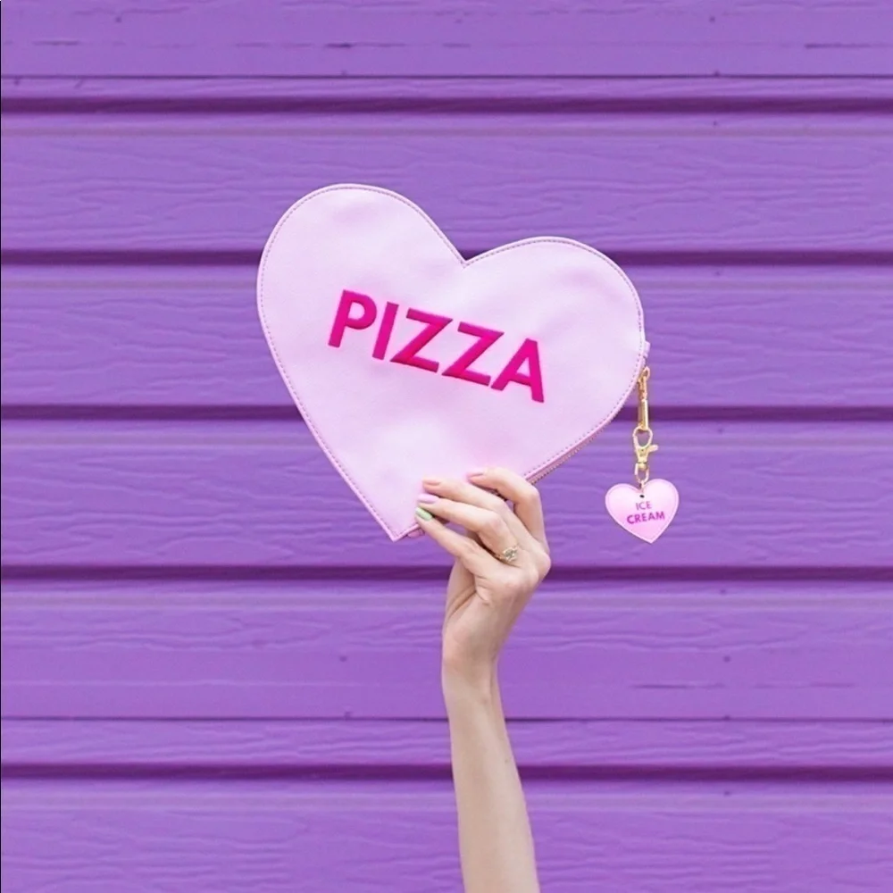 Studio DIY | Can’t Clutch This Heart Candy Pizza No Keychain Clutch NWOT